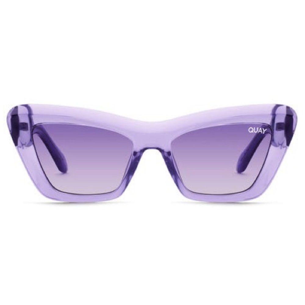 QUAY On The Radio Sunglasses Purple Frame Purple Gradient Lens Cat Eye NWT - Picture 9 of 14